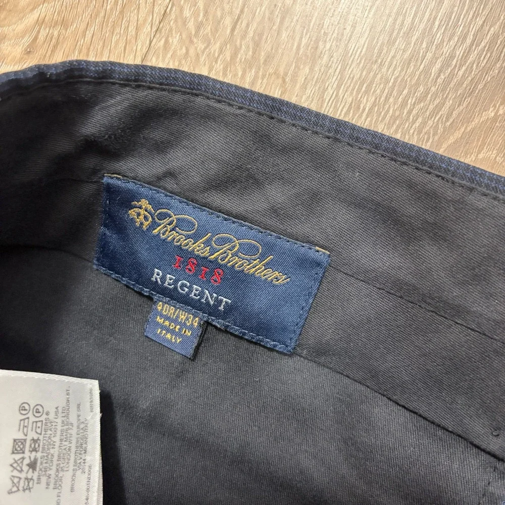Brooks Brothers 1818 Regent Mens Suit Pants 40R W34 Navy Wool Reda Made in Italy